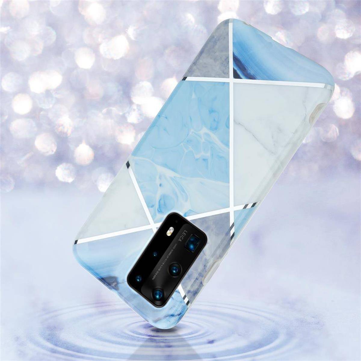 Cadorabo Schutzhülle für Huawei P40 PRO / P40 PRO+ Hülle in Blau TPU Handyhülle Etui Case Cover