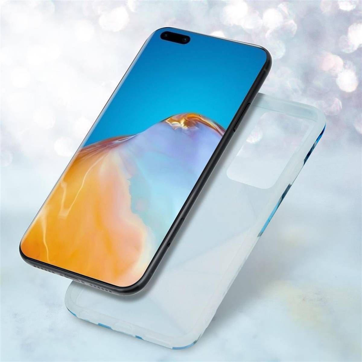 Cadorabo Schutzhülle für Huawei P40 PRO / P40 PRO+ Hülle in Blau TPU Handyhülle Etui Case Cover