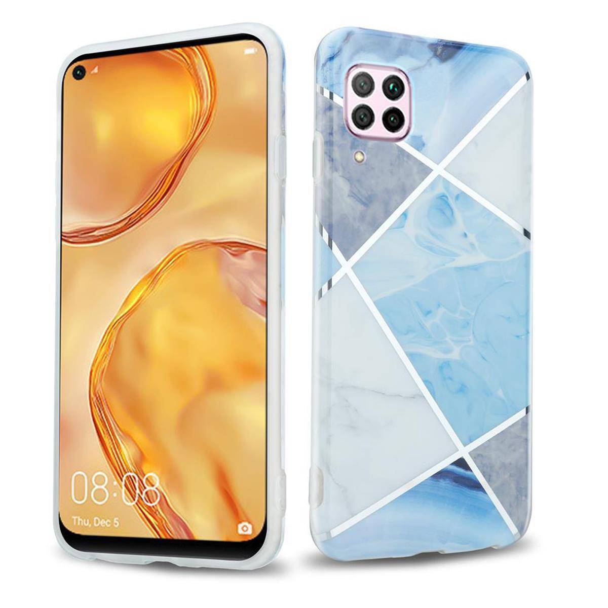 Cadorabo Schutzhülle für Huawei NOVA 6 SE / P40 LITE / NOVA 7i Hülle in Blau TPU Handyhülle Etui Case Cover