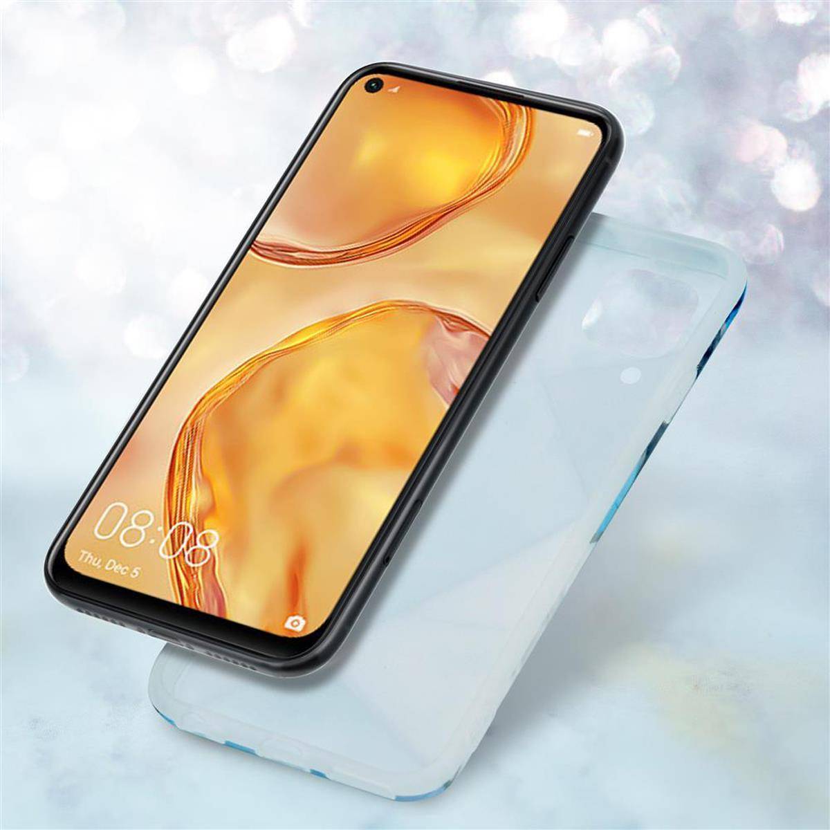 Cadorabo Schutzhülle für Huawei NOVA 6 SE / P40 LITE / NOVA 7i Hülle in Blau TPU Handyhülle Etui Case Cover