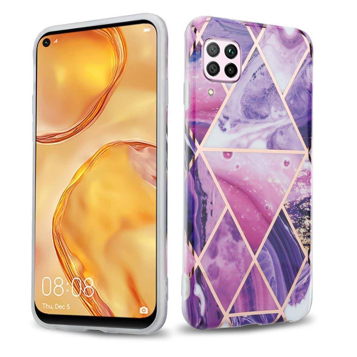 Cadorabo Schutzhülle für Huawei NOVA 6 SE / P40 LITE / NOVA 7i Hülle in Lila TPU Handyhülle Etui Case Cover