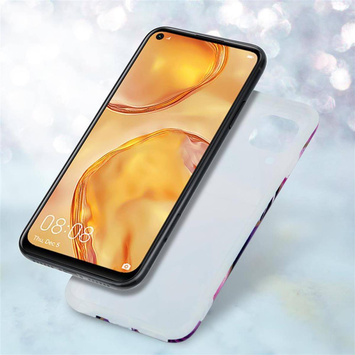 Cadorabo Schutzhülle für Huawei NOVA 6 SE / P40 LITE / NOVA 7i Hülle in Lila TPU Handyhülle Etui Case Cover