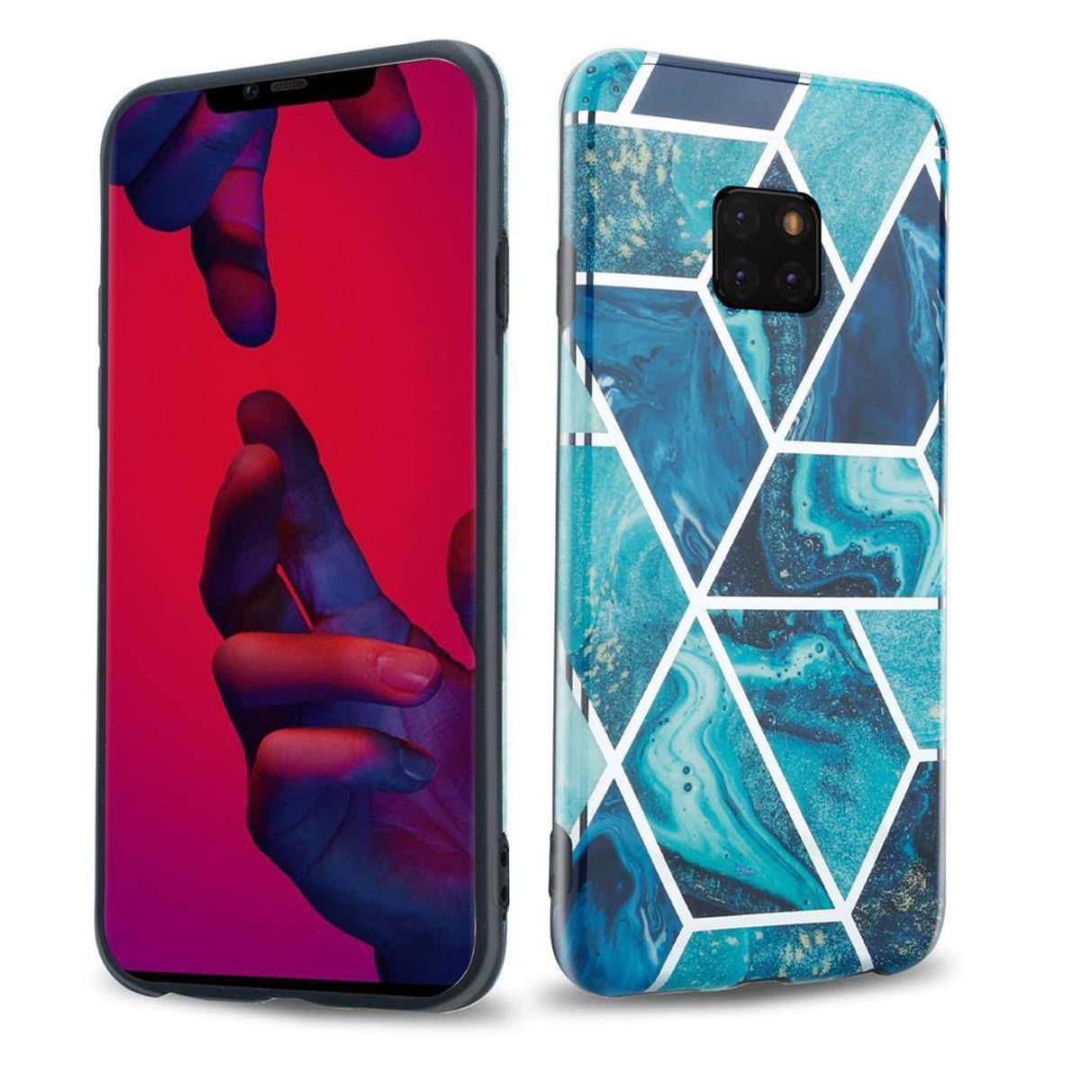 Cadorabo Schutzhülle für Huawei MATE 20 PRO Hülle in Blau TPU Handyhülle Etui Case Cover