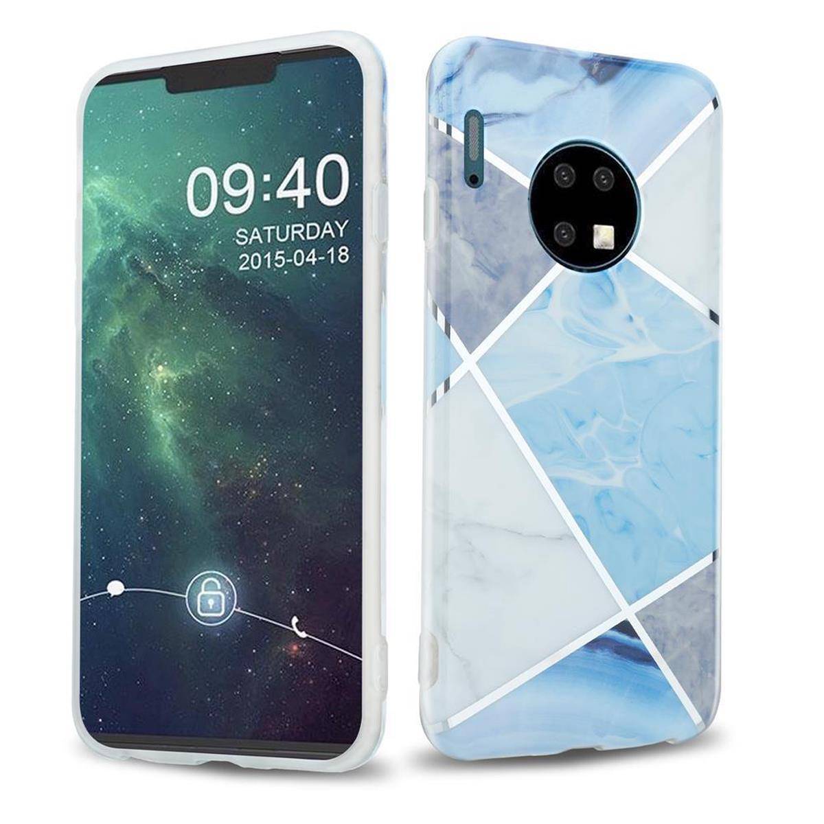 Cadorabo Schutzhülle für Huawei MATE 30 Hülle in Blau TPU Handyhülle Etui Case Cover