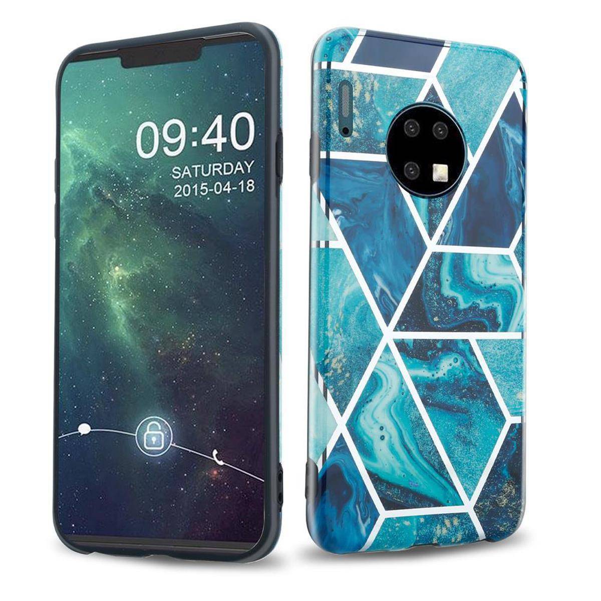 Cadorabo Schutzhülle für Huawei MATE 30 Hülle in Blau TPU Handyhülle Etui Case Cover