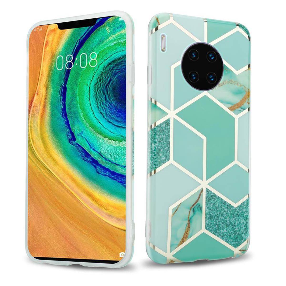 Cadorabo Schutzhülle für Huawei MATE 30 PRO Hülle in Grün TPU Handyhülle Etui Case Cover