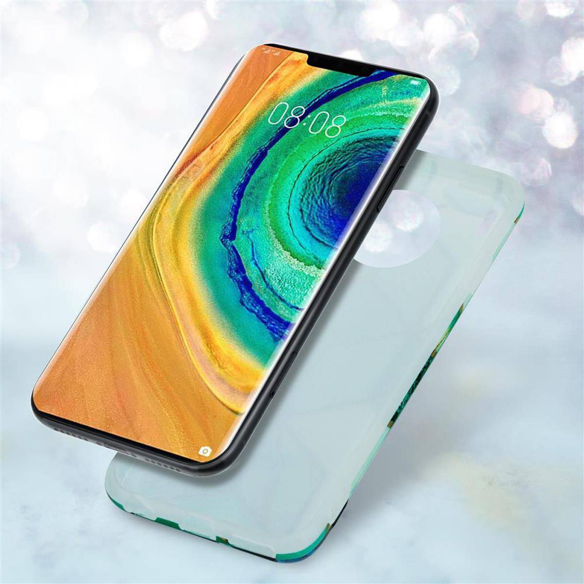 Cadorabo Schutzhülle für Huawei MATE 30 PRO Hülle in Grün TPU Handyhülle Etui Case Cover