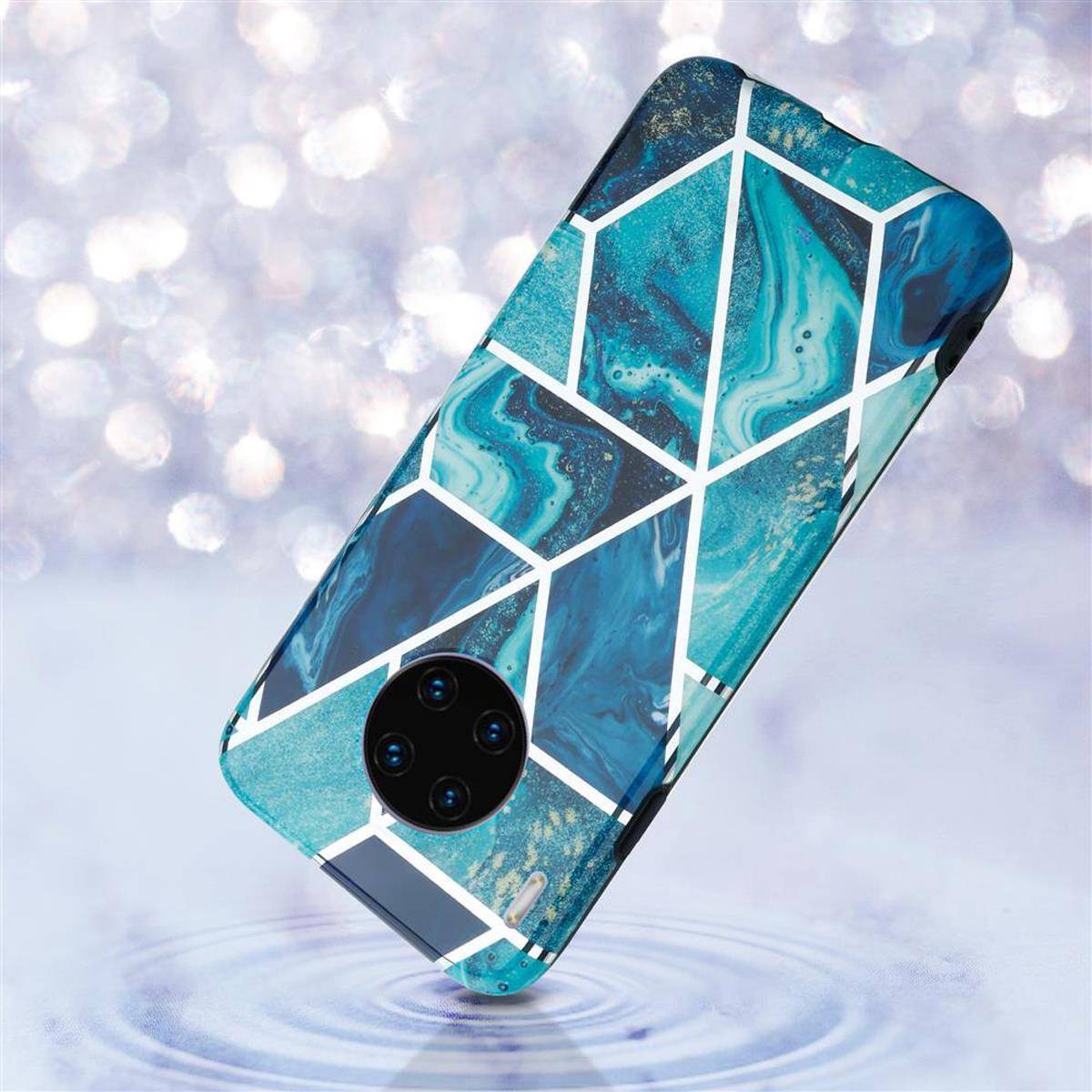 Cadorabo Schutzhülle für Huawei MATE 30 PRO Hülle in Blau TPU Handyhülle Etui Case Cover