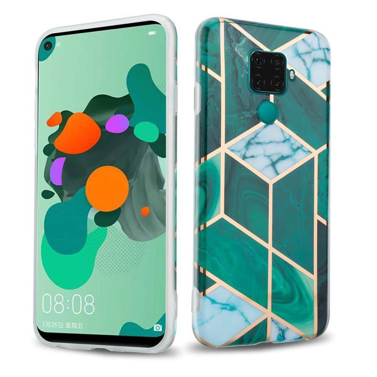 Cadorabo Schutzhülle für Huawei MATE 30 LITE Hülle in Grün TPU Handyhülle Etui Case Cover