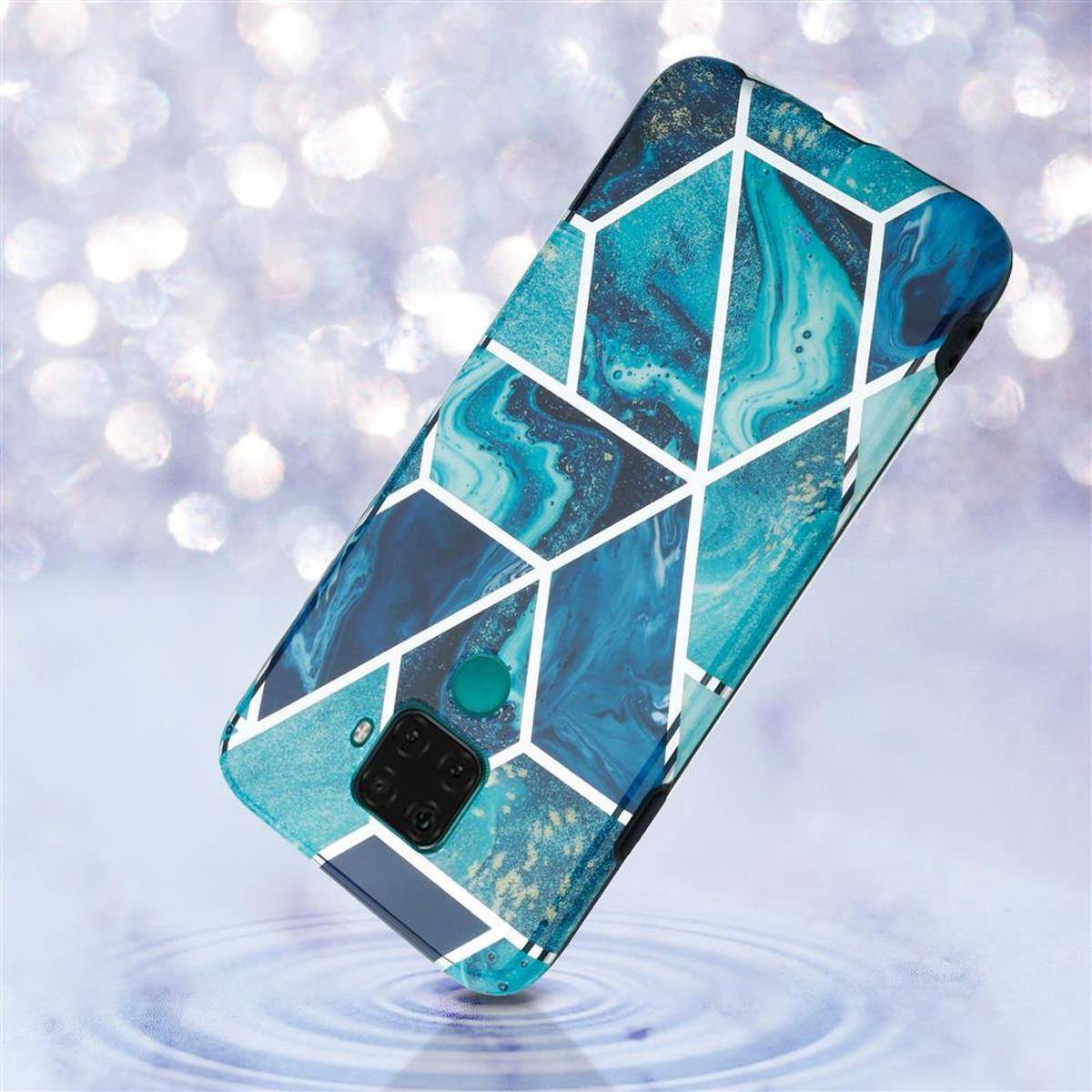 Cadorabo Schutzhülle für Huawei MATE 30 LITE Hülle in Blau TPU Handyhülle Etui Case Cover