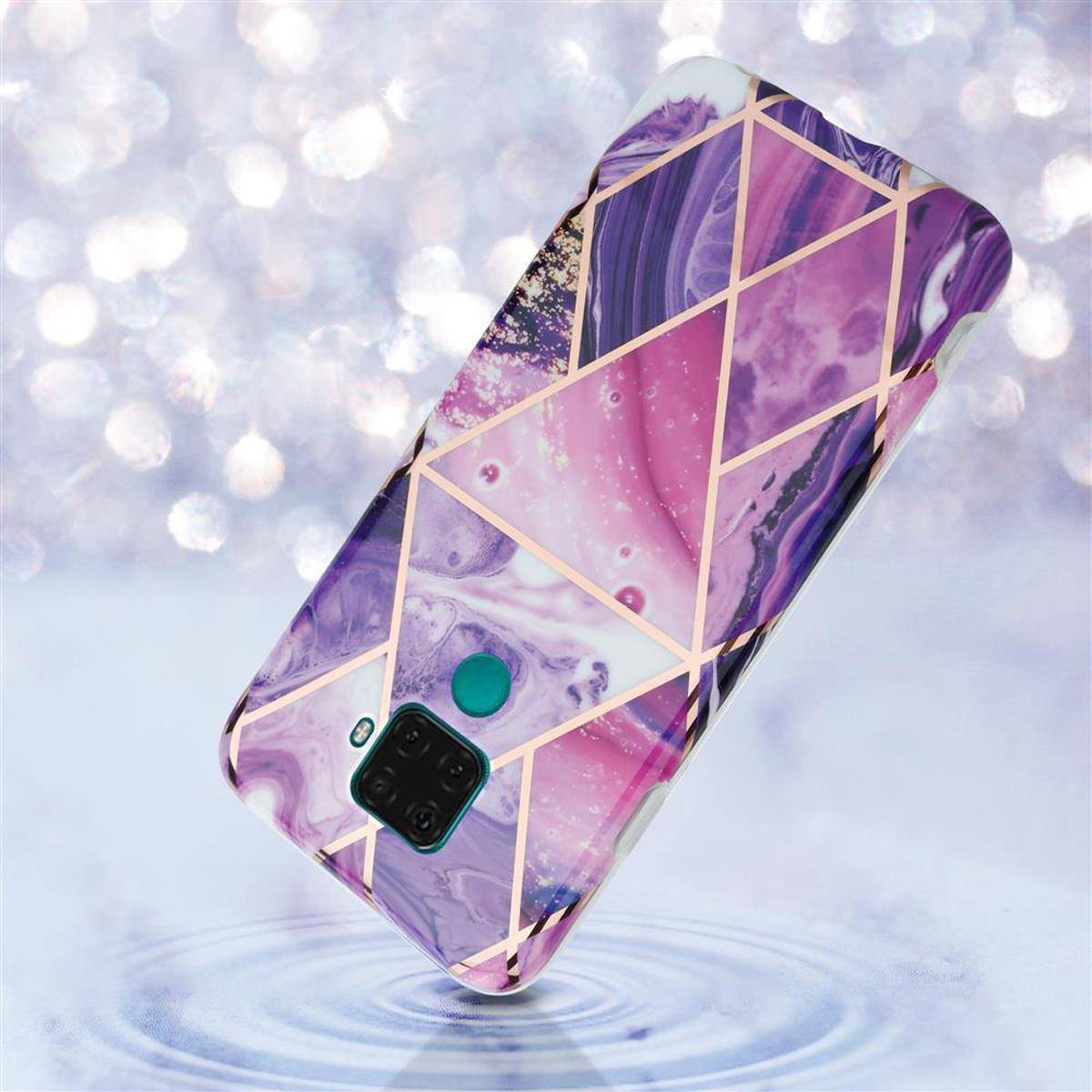 Cadorabo Schutzhülle für Huawei MATE 30 LITE Hülle in Lila TPU Handyhülle Etui Case Cover