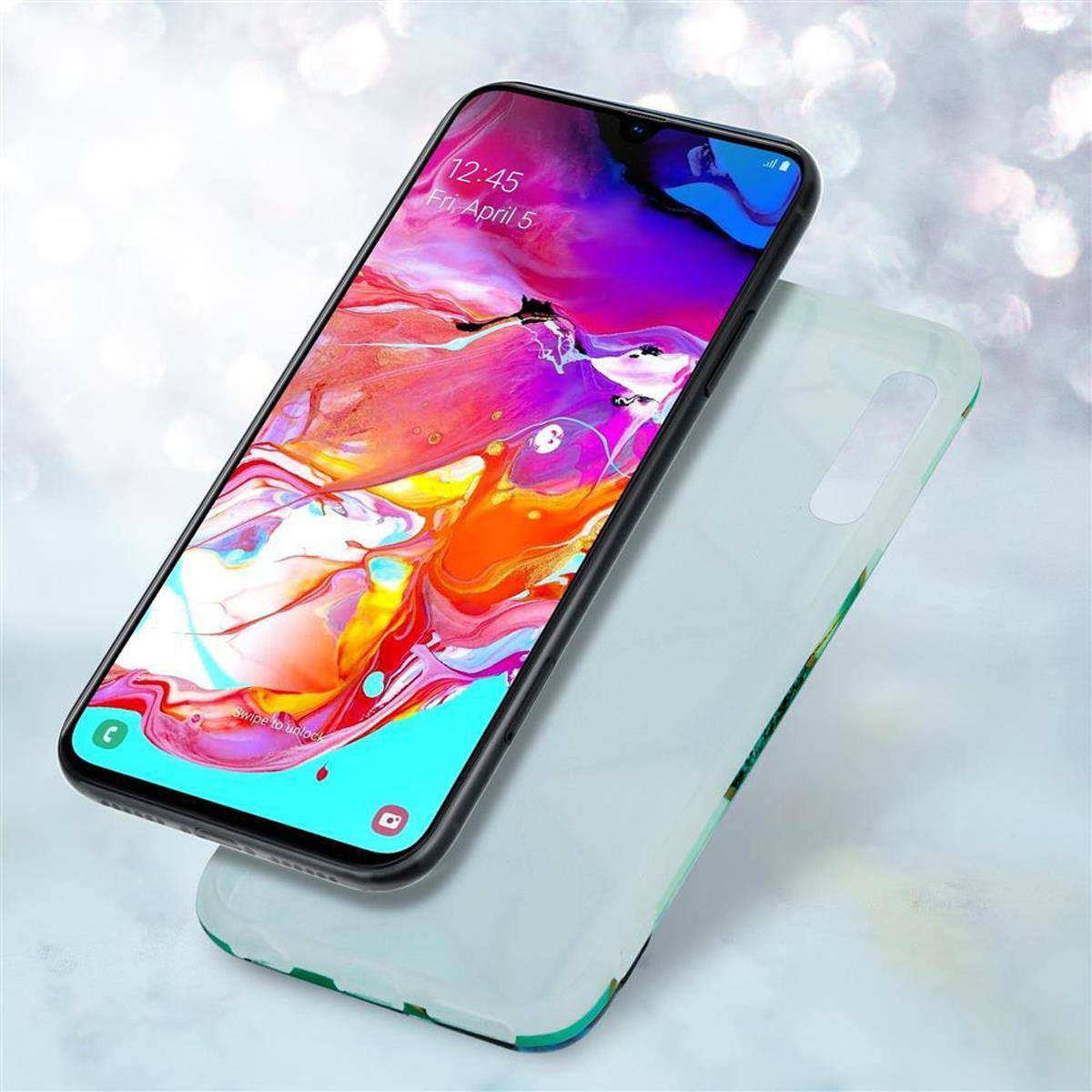 Cadorabo Schutzhülle für Samsung Galaxy A70 / A70s Hülle in Grün TPU Handyhülle Etui Case Cover
