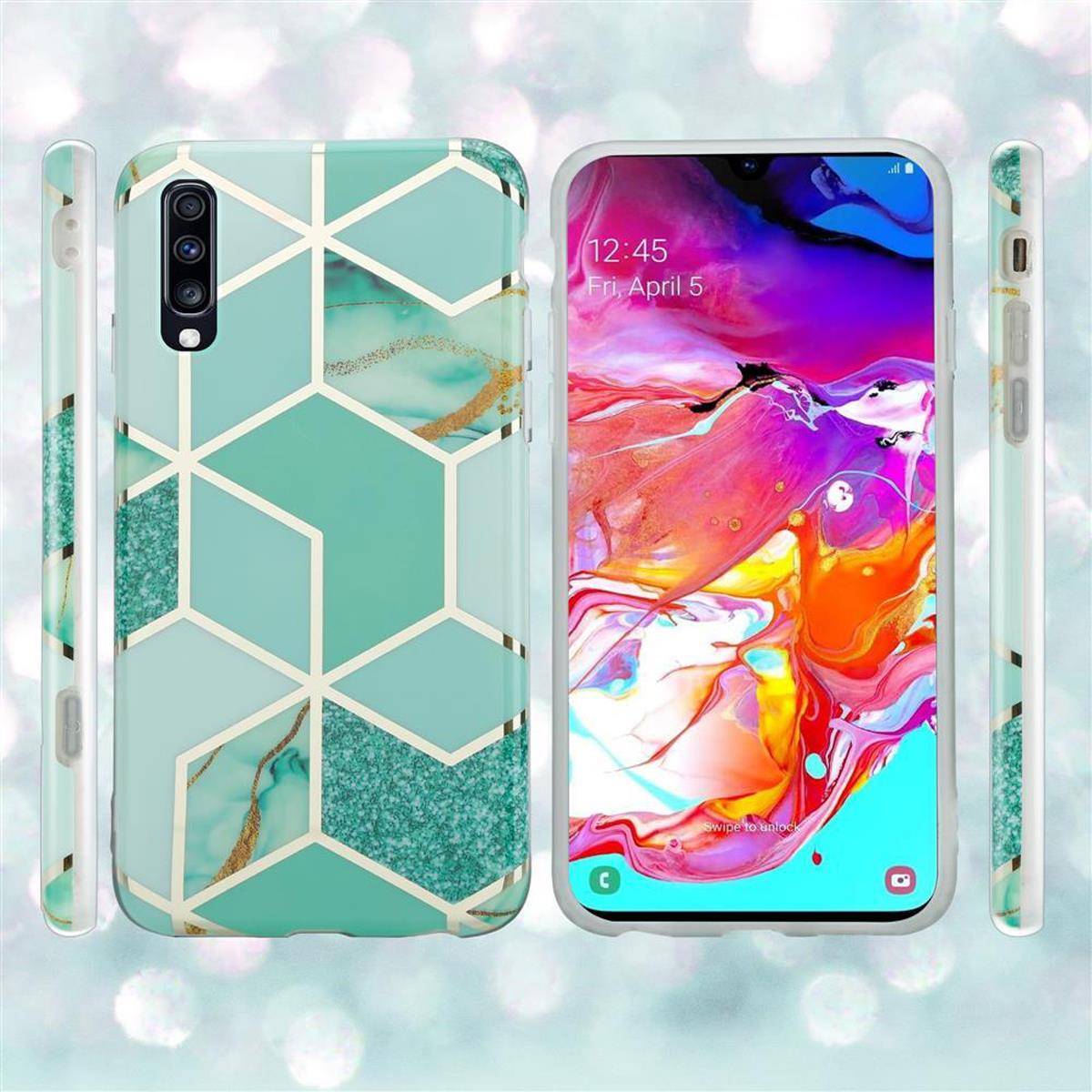 Cadorabo Schutzhülle für Samsung Galaxy A70 / A70s Hülle in Grün TPU Handyhülle Etui Case Cover