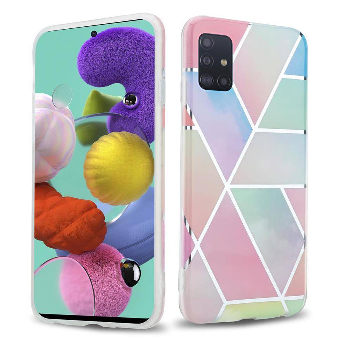 Cadorabo Schutzhülle für Samsung Galaxy A51 5G Hülle in Rosa TPU Handyhülle Etui Case Cover