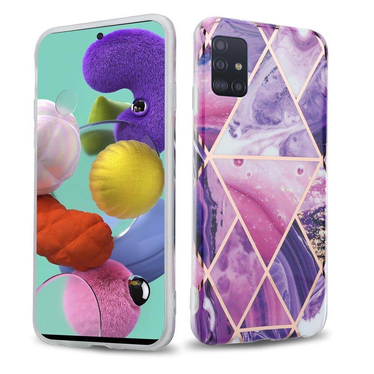 Cadorabo Schutzhülle für Samsung Galaxy A51 5G Hülle in Lila TPU Handyhülle Etui Case Cover
