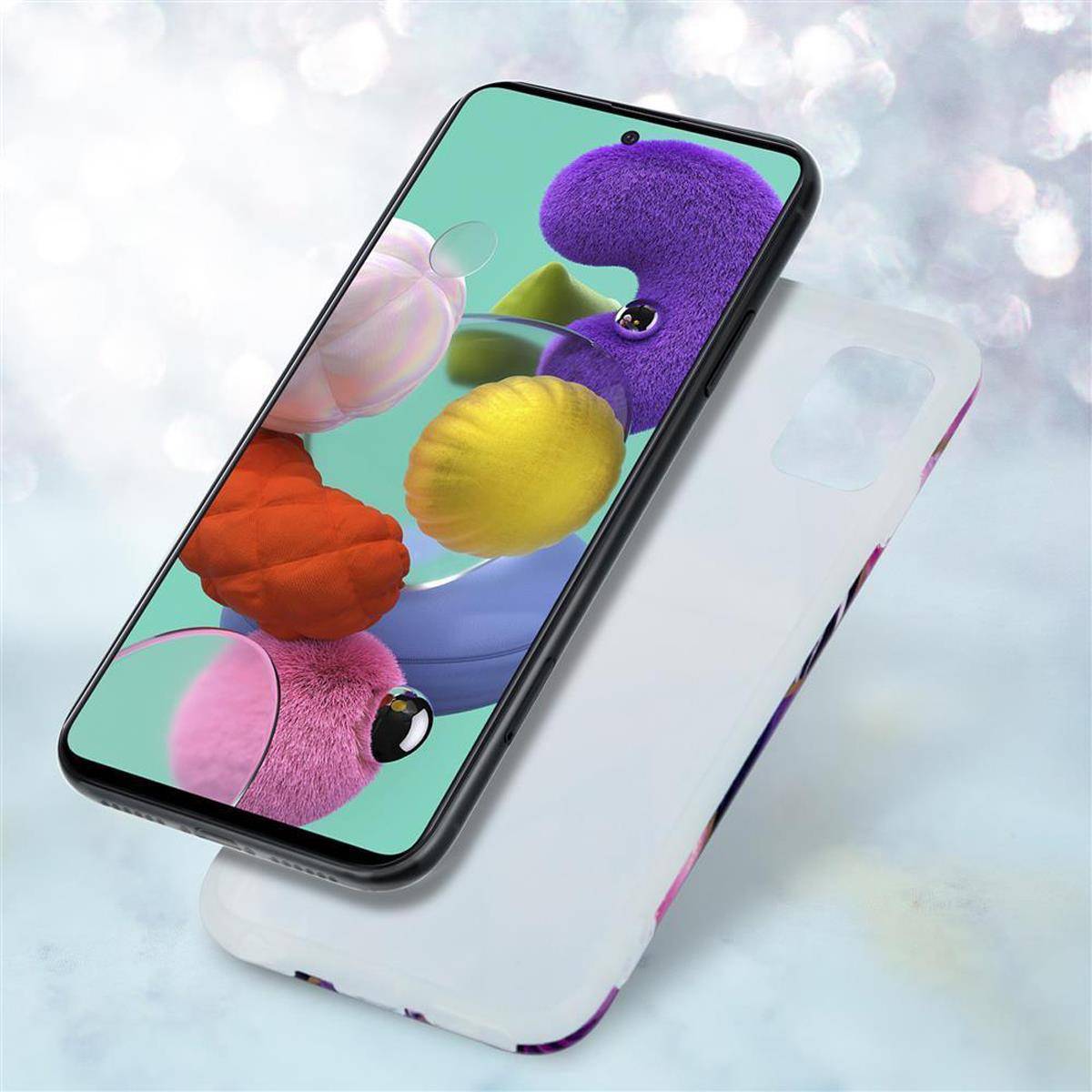 Cadorabo Schutzhülle für Samsung Galaxy A51 5G Hülle in Lila TPU Handyhülle Etui Case Cover