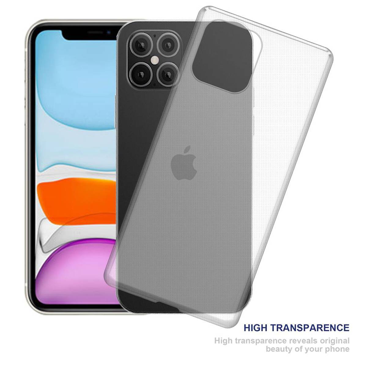 Cadorabo Hülle für Apple iPhone 12 MINI Schutz Hülle in Transparent Schutzhülle TPU Silikon Cover Etui Case