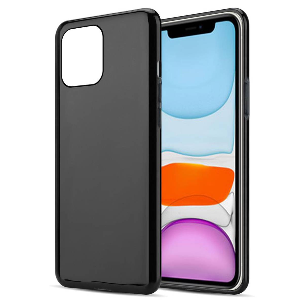 Cadorabo Hülle für Apple iPhone 12 MINI Schutz Hülle in Schwarz Schutzhülle TPU Silikon Cover Etui Case