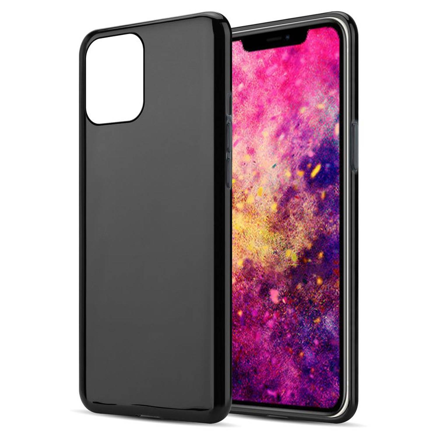 Cadorabo Hülle für Apple iPhone 12 / 12 PRO Schutz Hülle in Schwarz Schutzhülle TPU Silikon Cover Etui Case
