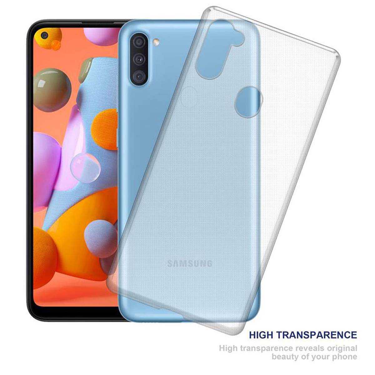 Cadorabo Hülle für Samsung Galaxy A11 / M11 Schutz Hülle in Transparent Schutzhülle TPU Silikon Cover Etui Case