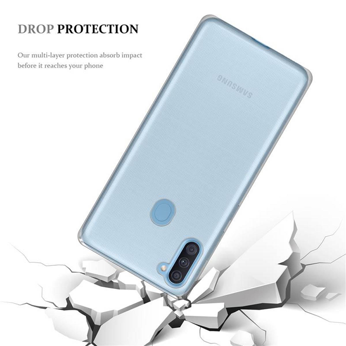 Cadorabo Hülle für Samsung Galaxy A11 / M11 Schutz Hülle in Transparent Schutzhülle TPU Silikon Cover Etui Case