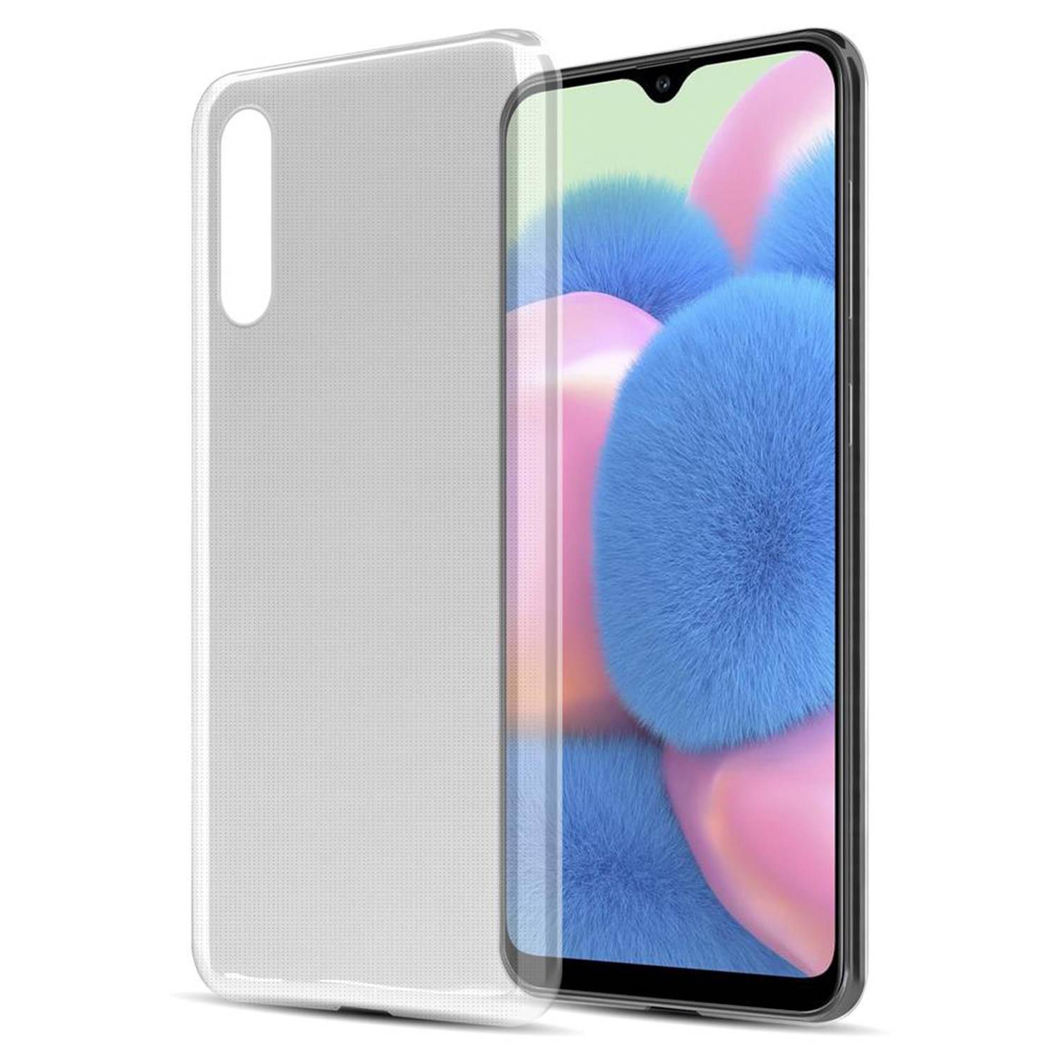 Cadorabo Hülle für Samsung Galaxy A50 4G / A50s / A30s Schutz Hülle in Transparent Schutzhülle TPU Silikon Cover Etui