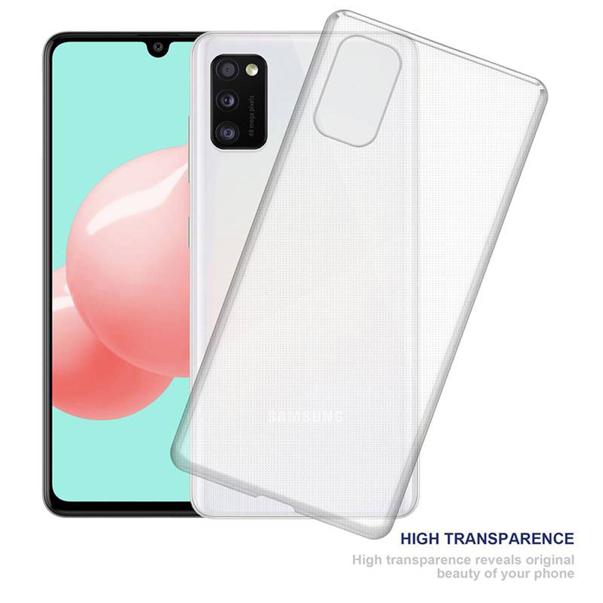 Cadorabo Hülle für Samsung Galaxy A41 Schutz Hülle in Transparent Schutzhülle TPU Silikon Cover Etui Case
