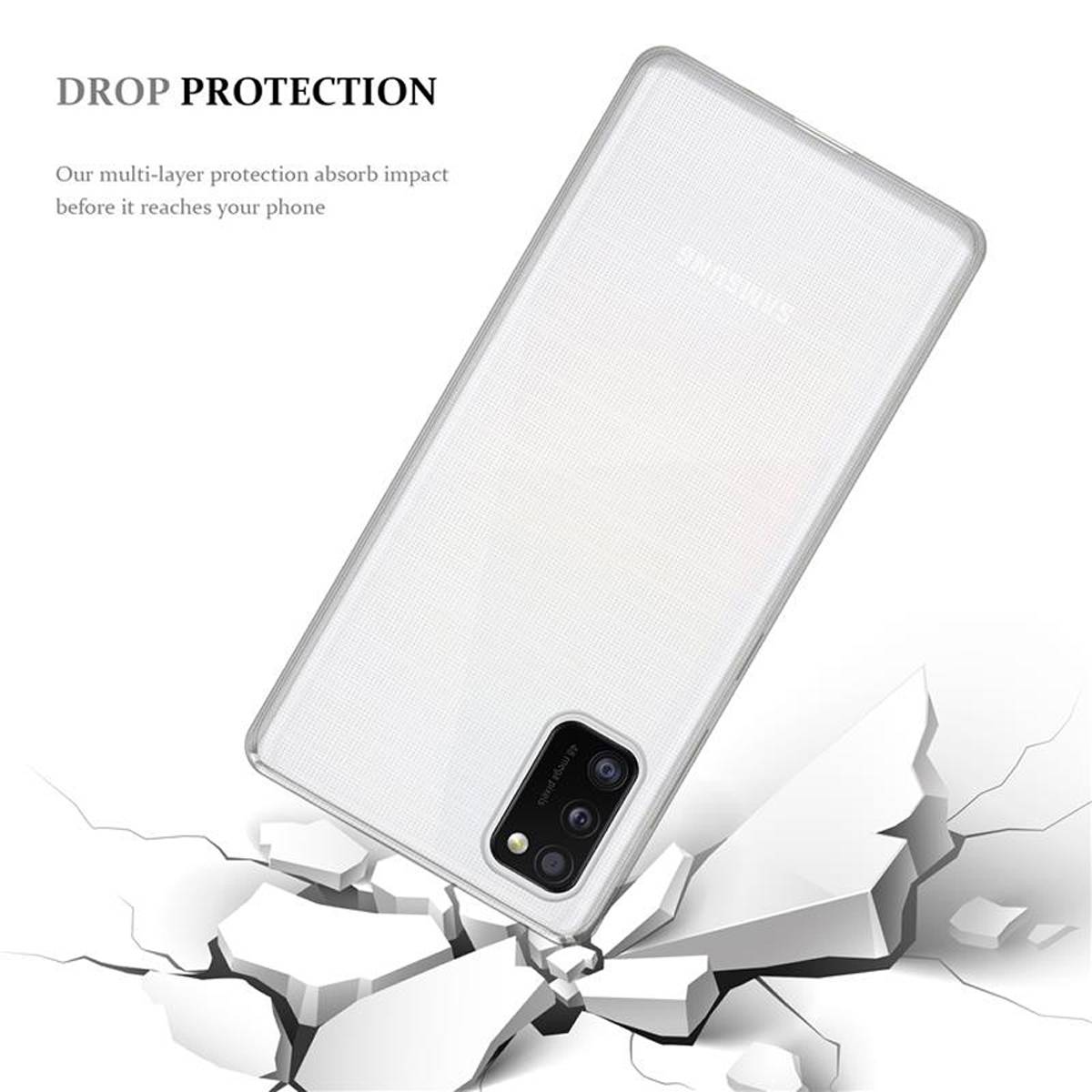 Cadorabo Hülle für Samsung Galaxy A41 Schutz Hülle in Transparent Schutzhülle TPU Silikon Cover Etui Case