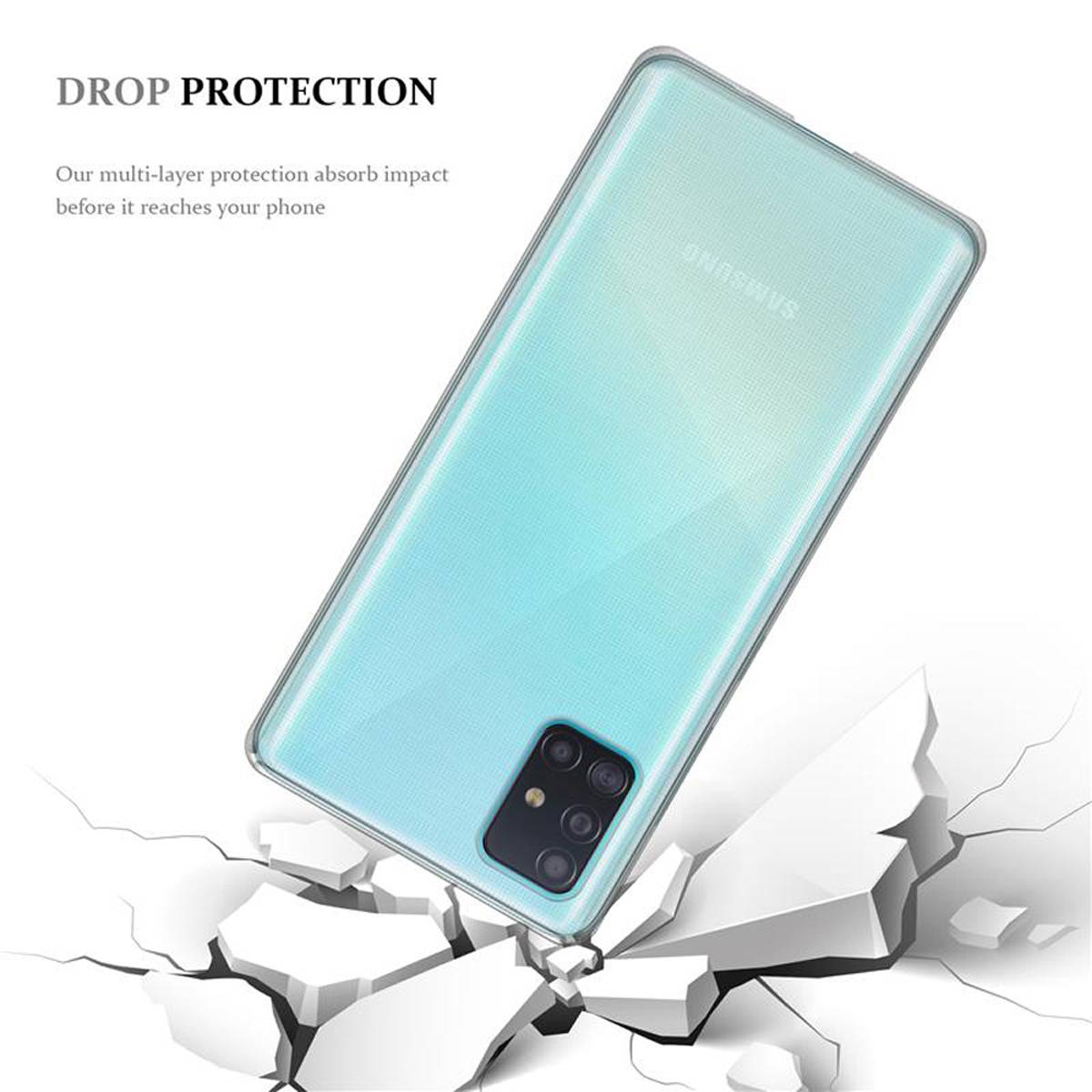 Cadorabo Hülle für Samsung Galaxy A51 5G Schutz Hülle in Transparent Schutzhülle TPU Silikon Cover Etui Case