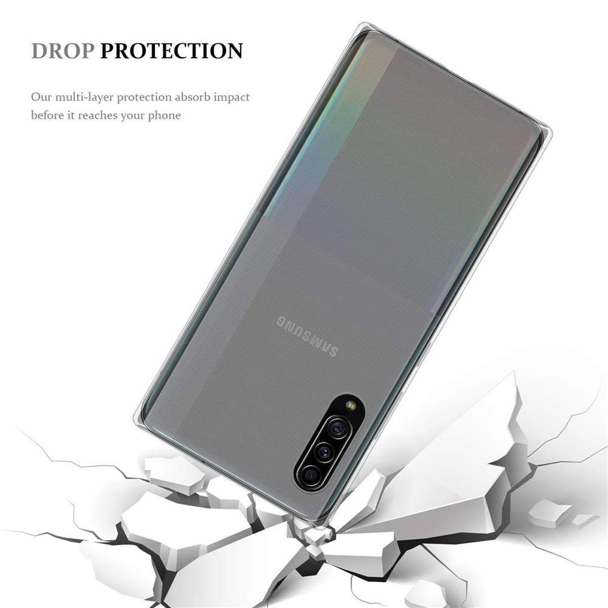Cadorabo Hülle für Samsung Galaxy A90 5G Schutz Hülle in Transparent Schutzhülle TPU Silikon Cover Etui Case