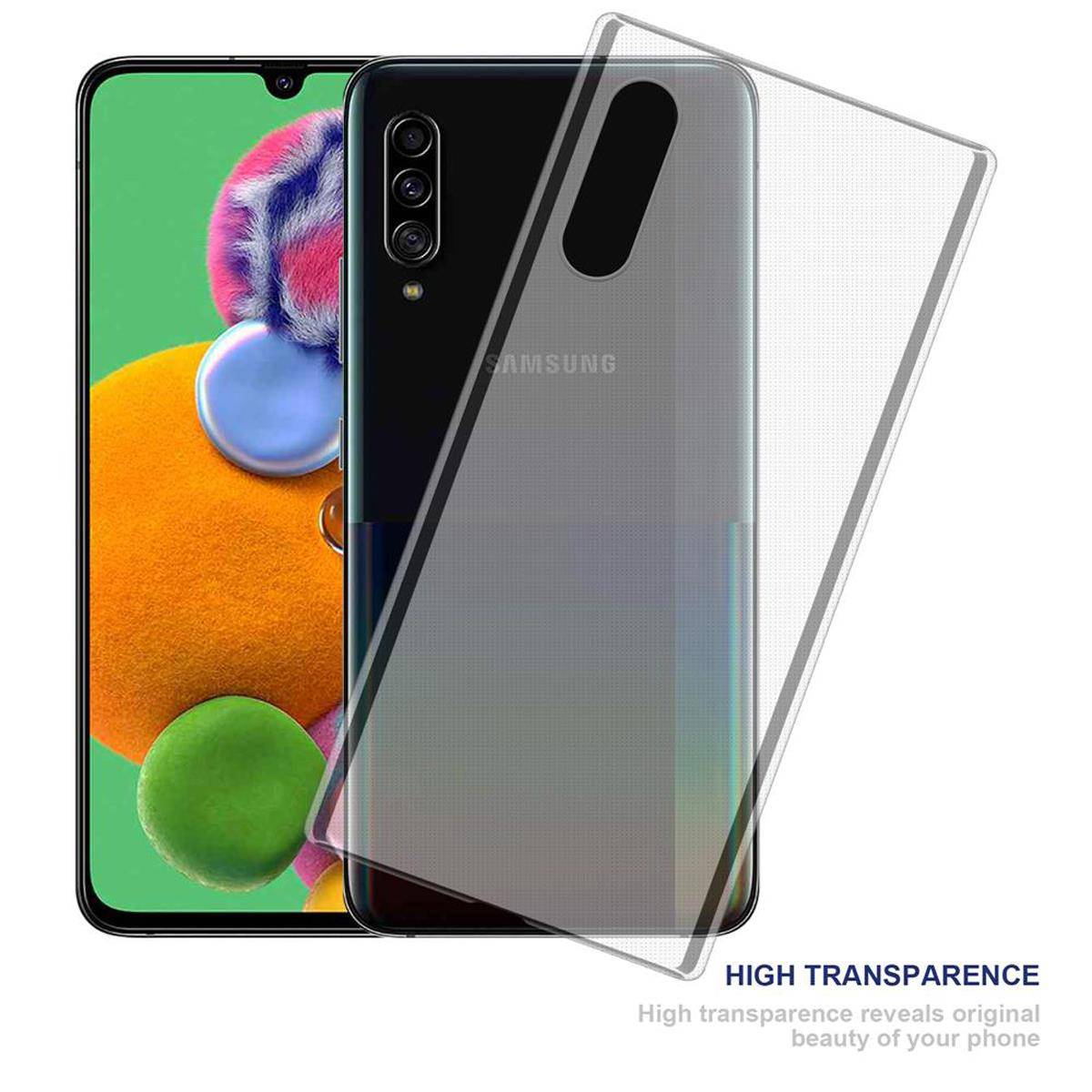 Cadorabo Hülle für Samsung Galaxy A90 5G Schutz Hülle in Transparent Schutzhülle TPU Silikon Cover Etui Case
