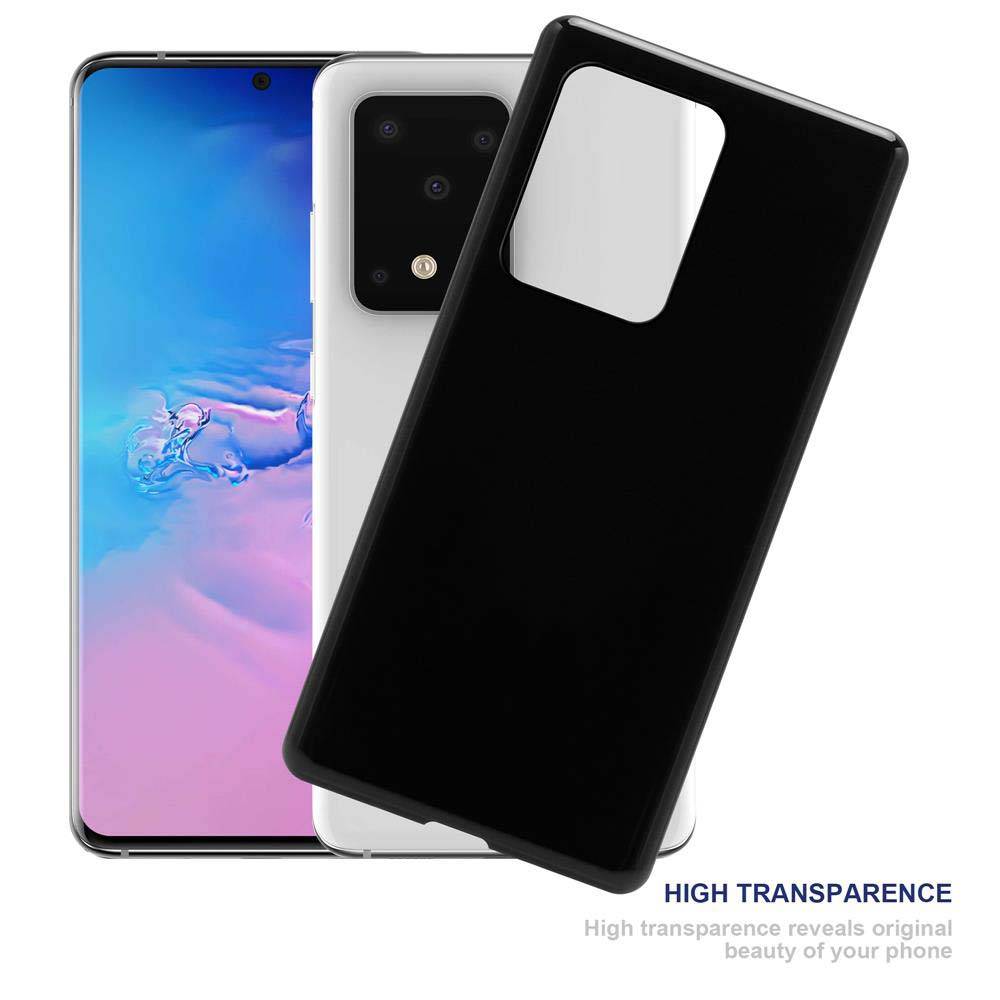 Cadorabo Hülle für Samsung Galaxy S20 ULTRA Schutz Hülle in Schwarz Schutzhülle TPU Silikon Cover Etui Case