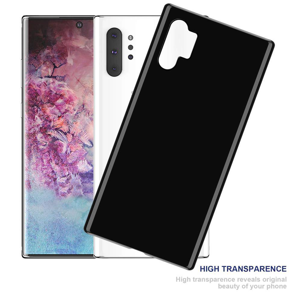 Cadorabo Hülle für Samsung Galaxy NOTE 10 PLUS Schutz Hülle in Schwarz Schutzhülle TPU Silikon Cover Etui Case