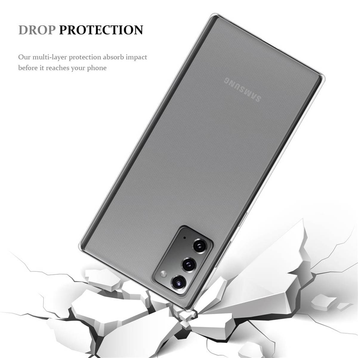 Cadorabo Hülle für Samsung Galaxy NOTE 20 Schutz Hülle in Transparent Schutzhülle TPU Silikon Cover Etui Case