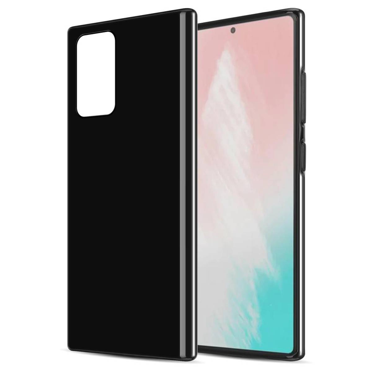 Cadorabo Hülle für Samsung Galaxy NOTE 20 PLUS Schutz Hülle in Schwarz Schutzhülle TPU Silikon Cover Etui Case