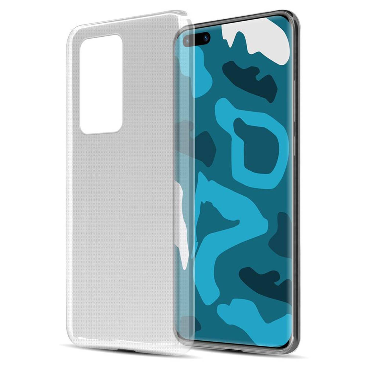 Cadorabo Hülle für Huawei P40 Schutz Hülle in Transparent Schutzhülle TPU Silikon Cover Etui Case