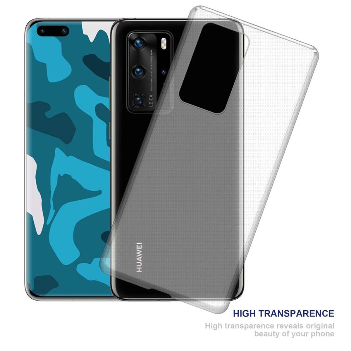 Cadorabo Hülle für Huawei P40 Schutz Hülle in Transparent Schutzhülle TPU Silikon Cover Etui Case