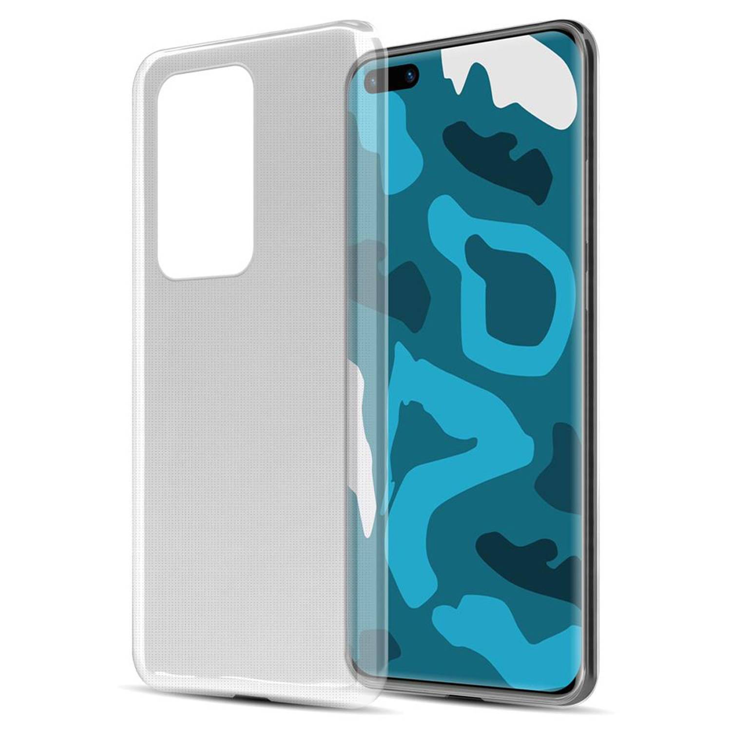 Cadorabo Hülle für Huawei P40 PRO / P40 PRO+ Schutz Hülle in Transparent Schutzhülle TPU Silikon Cover Etui Case