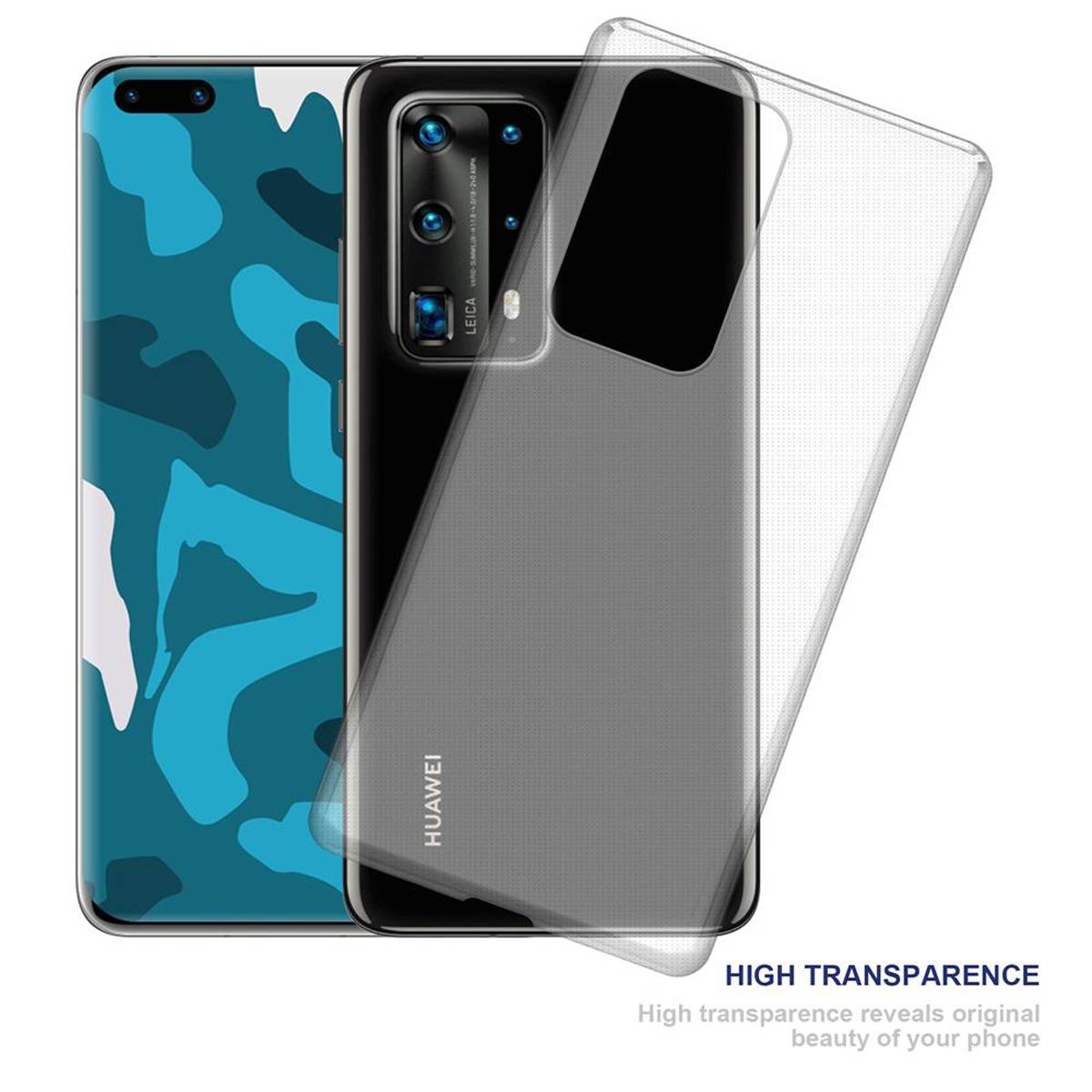 Cadorabo Hülle für Huawei P40 PRO / P40 PRO+ Schutz Hülle in Transparent Schutzhülle TPU Silikon Cover Etui Case