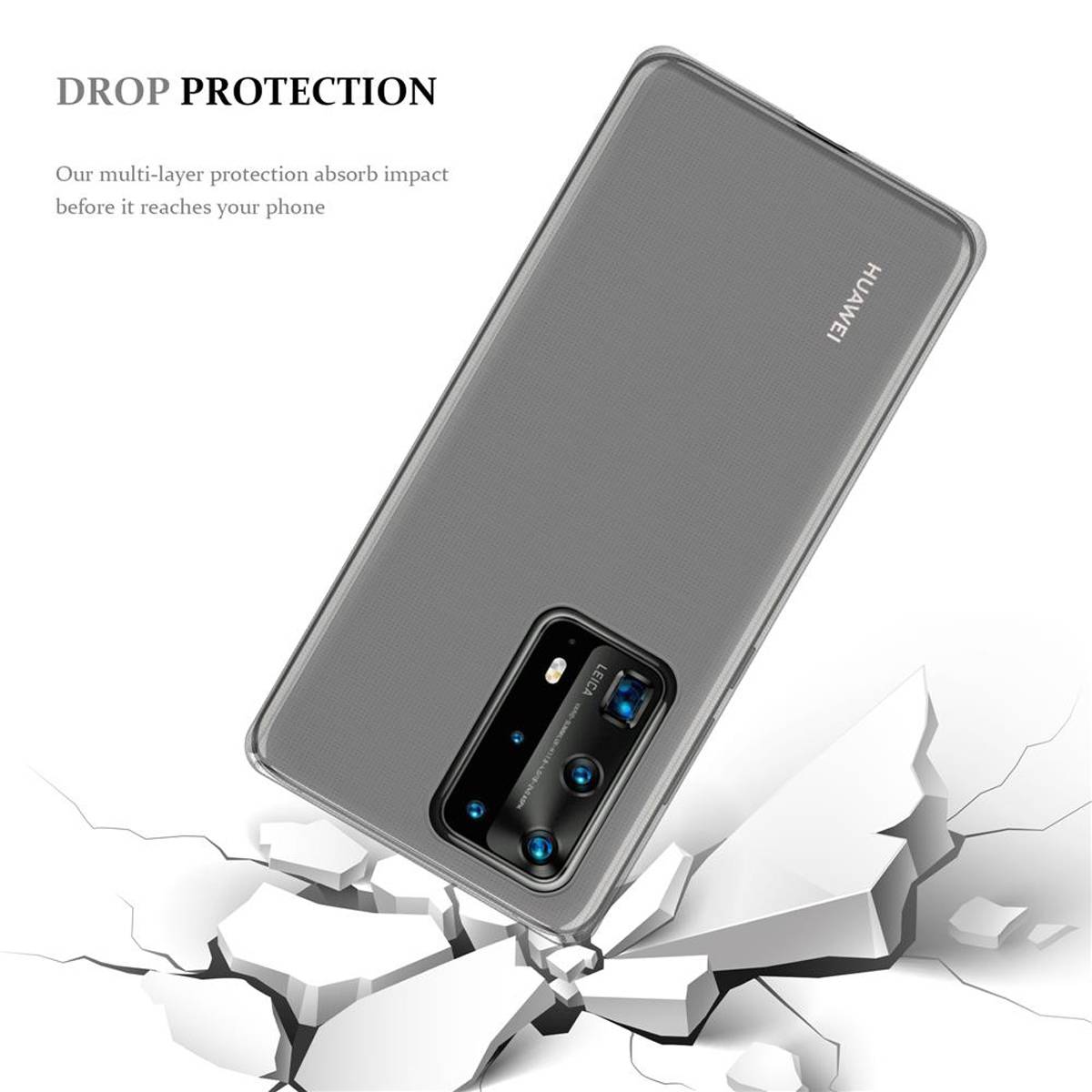 Cadorabo Hülle für Huawei P40 PRO / P40 PRO+ Schutz Hülle in Transparent Schutzhülle TPU Silikon Cover Etui Case