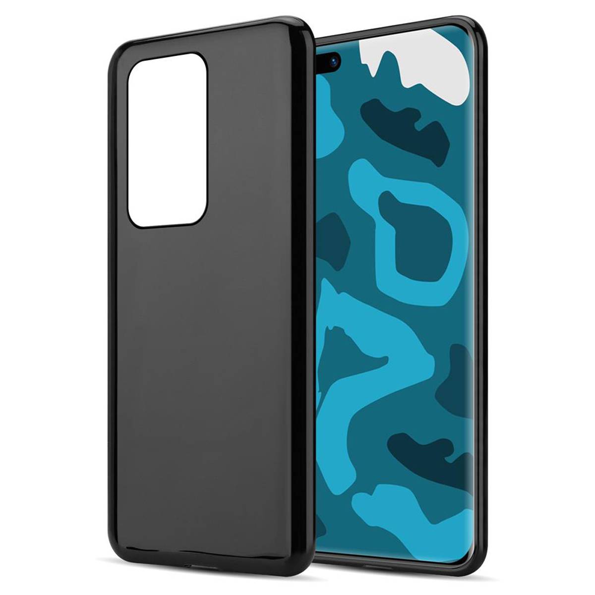 Cadorabo Hülle für Huawei P40 PRO / P40 PRO+ Schutz Hülle in Schwarz Schutzhülle TPU Silikon Cover Etui Case