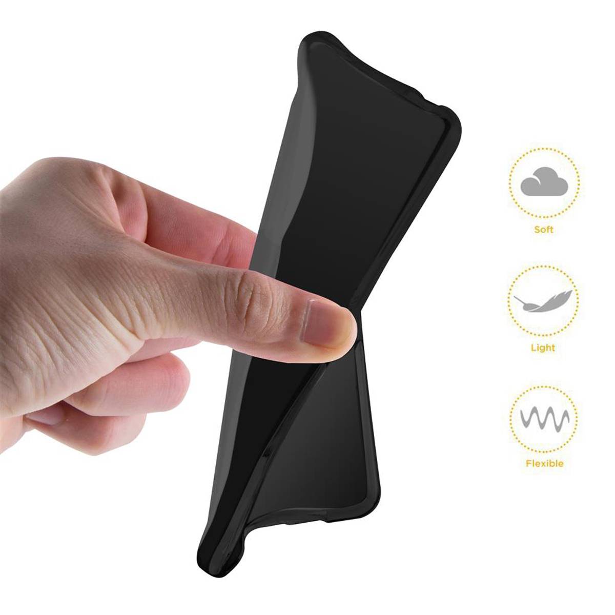 Cadorabo Hülle für Huawei P40 PRO / P40 PRO+ Schutz Hülle in Schwarz Schutzhülle TPU Silikon Cover Etui Case