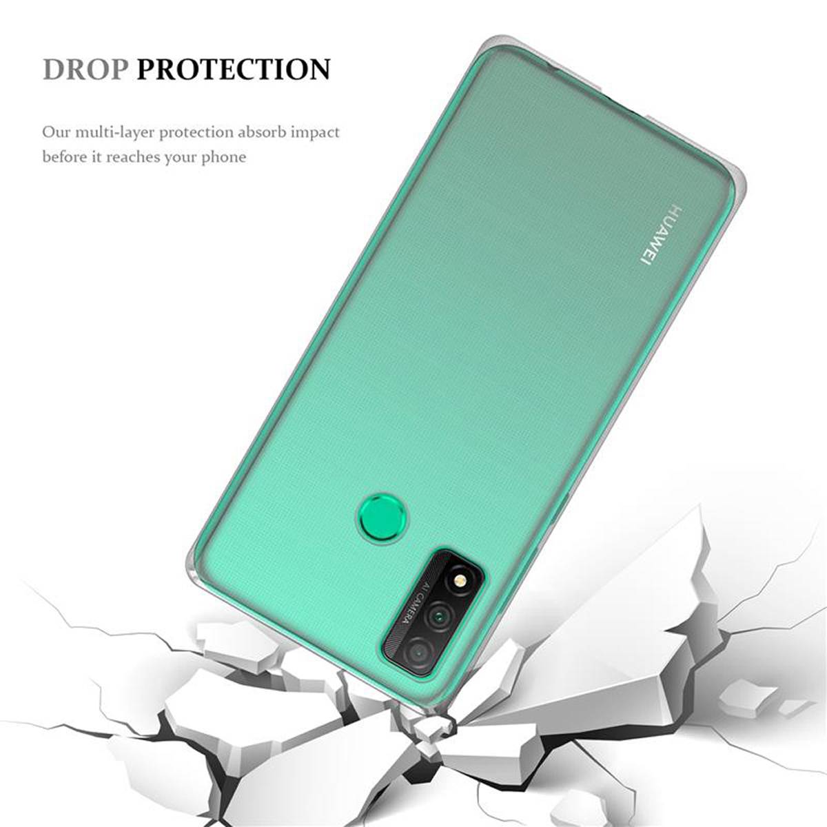 Cadorabo Hülle für Huawei P SMART 2020 Schutz Hülle in Transparent Schutzhülle TPU Silikon Cover Etui Case