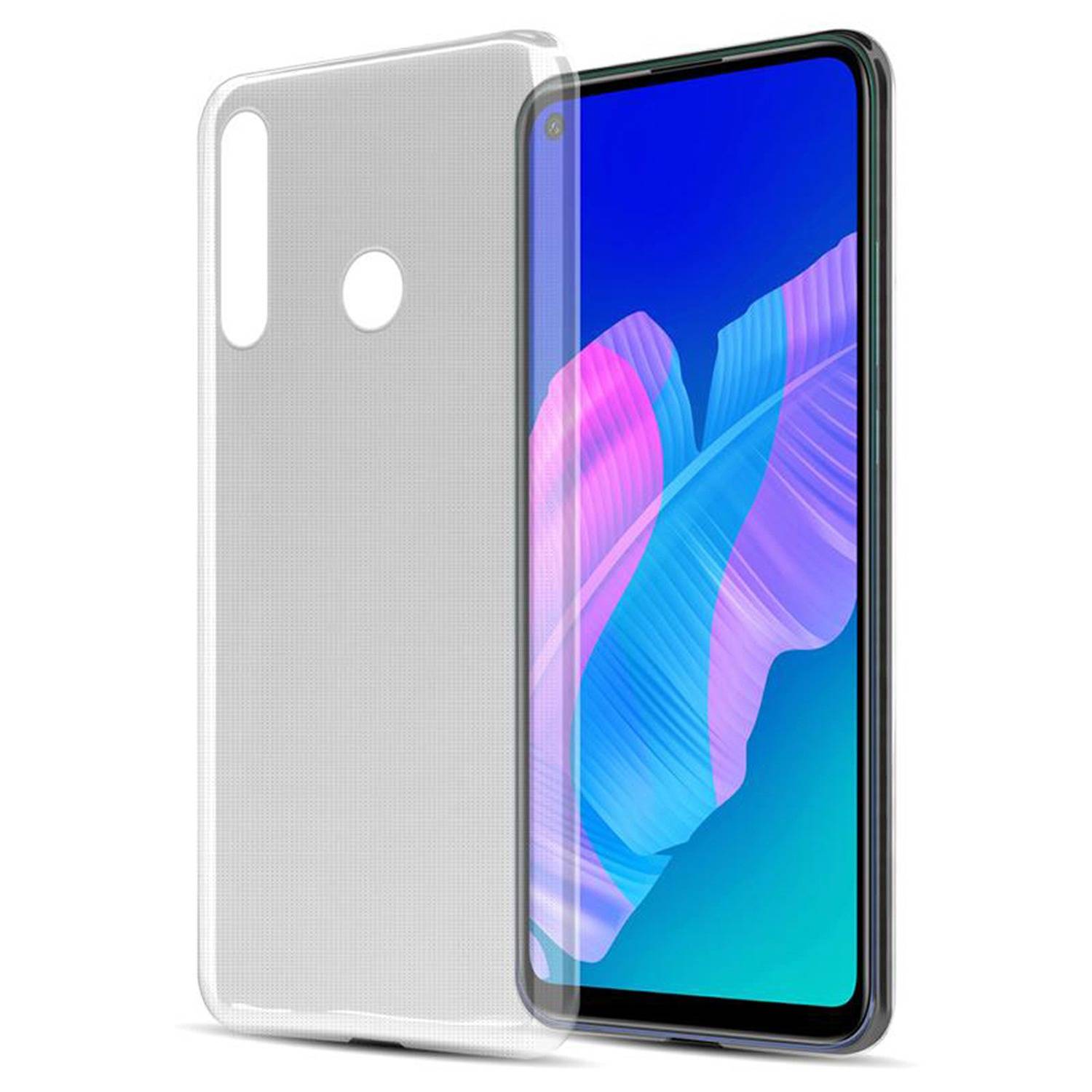 Cadorabo Hülle für Huawei P40 LITE E Schutz Hülle in Transparent Schutzhülle TPU Silikon Cover Etui Case