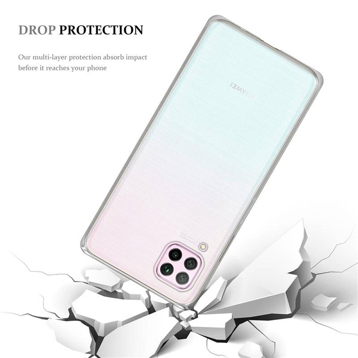Cadorabo Hülle für Huawei NOVA 6 SE / P40 LITE / NOVA 7i Schutz Hülle in Transparent Schutzhülle TPU Silikon Cover Etui