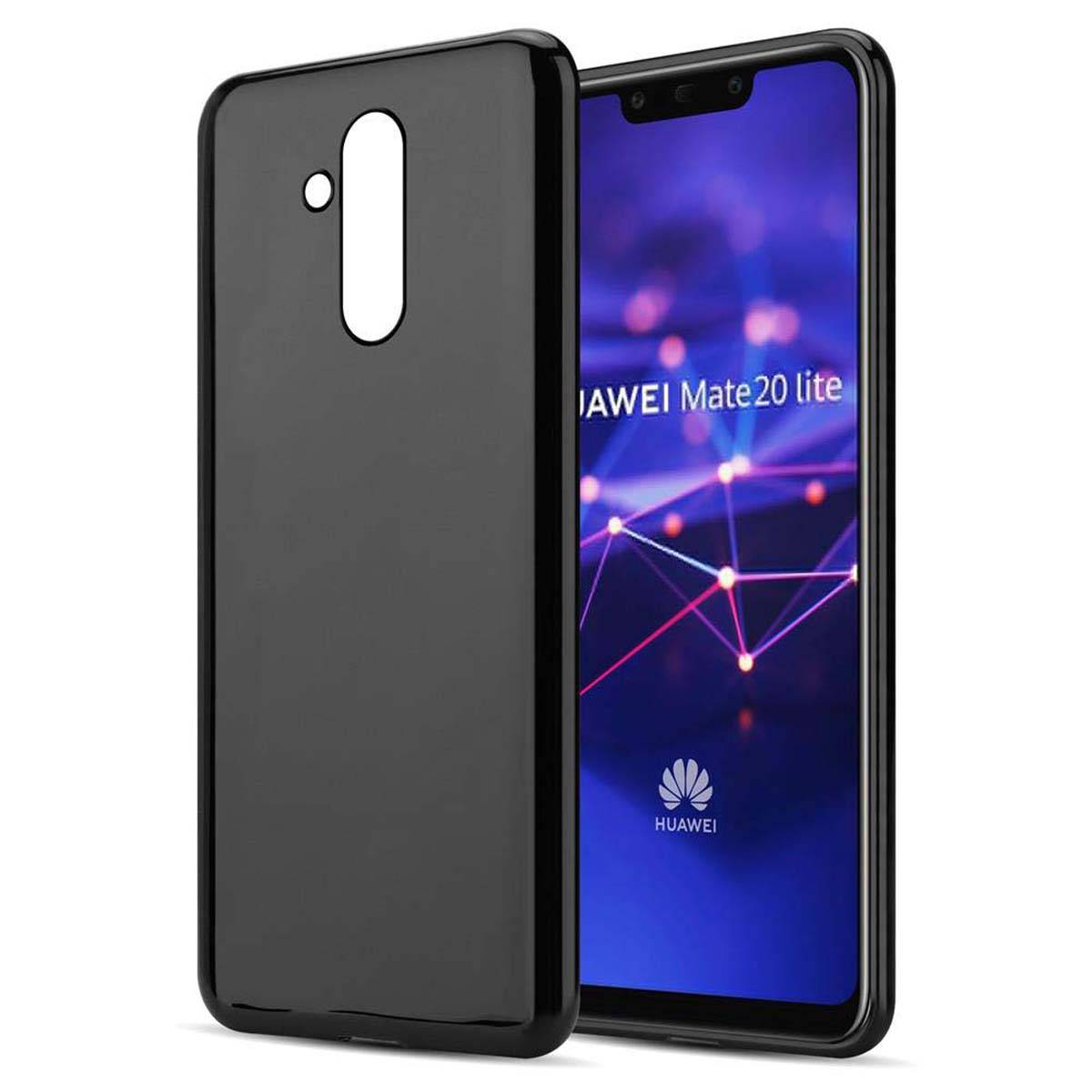 Cadorabo Hülle für Huawei MATE 20 LITE Schutz Hülle in Schwarz Schutzhülle TPU Silikon Cover Etui Case