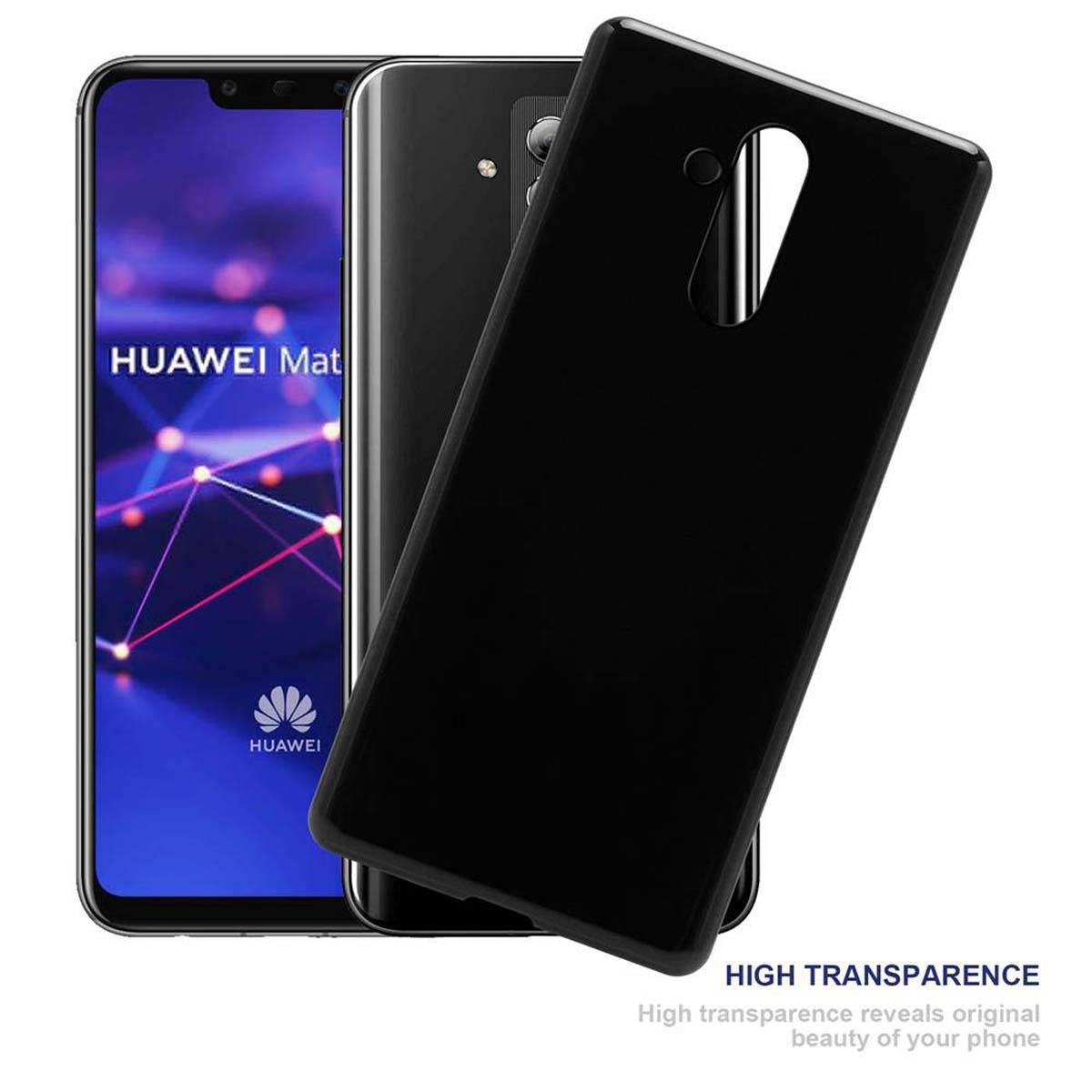 Cadorabo Hülle für Huawei MATE 20 LITE Schutz Hülle in Schwarz Schutzhülle TPU Silikon Cover Etui Case