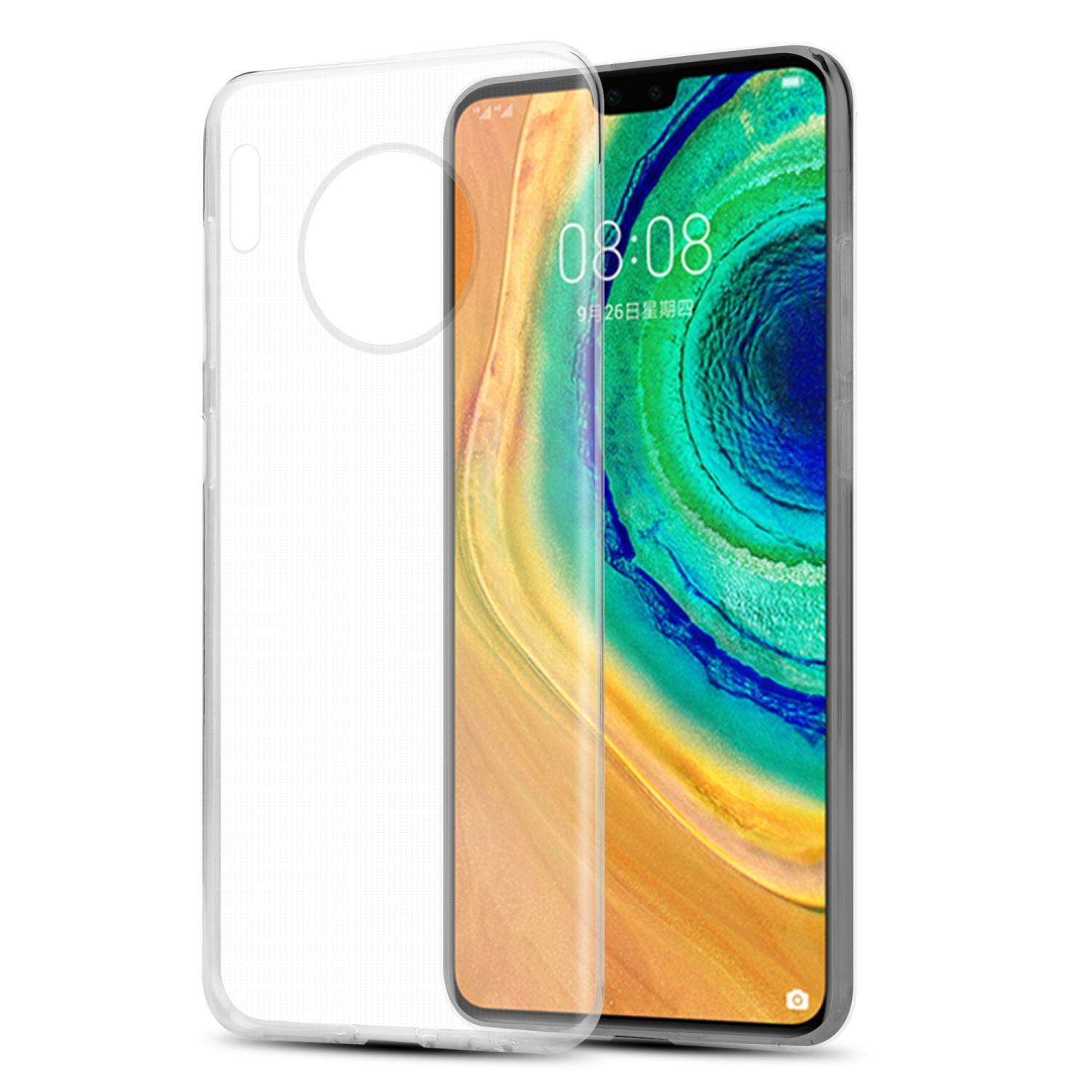 Cadorabo Hülle für Huawei MATE 30 Schutz Hülle in Transparent Schutzhülle TPU Silikon Cover Etui Case