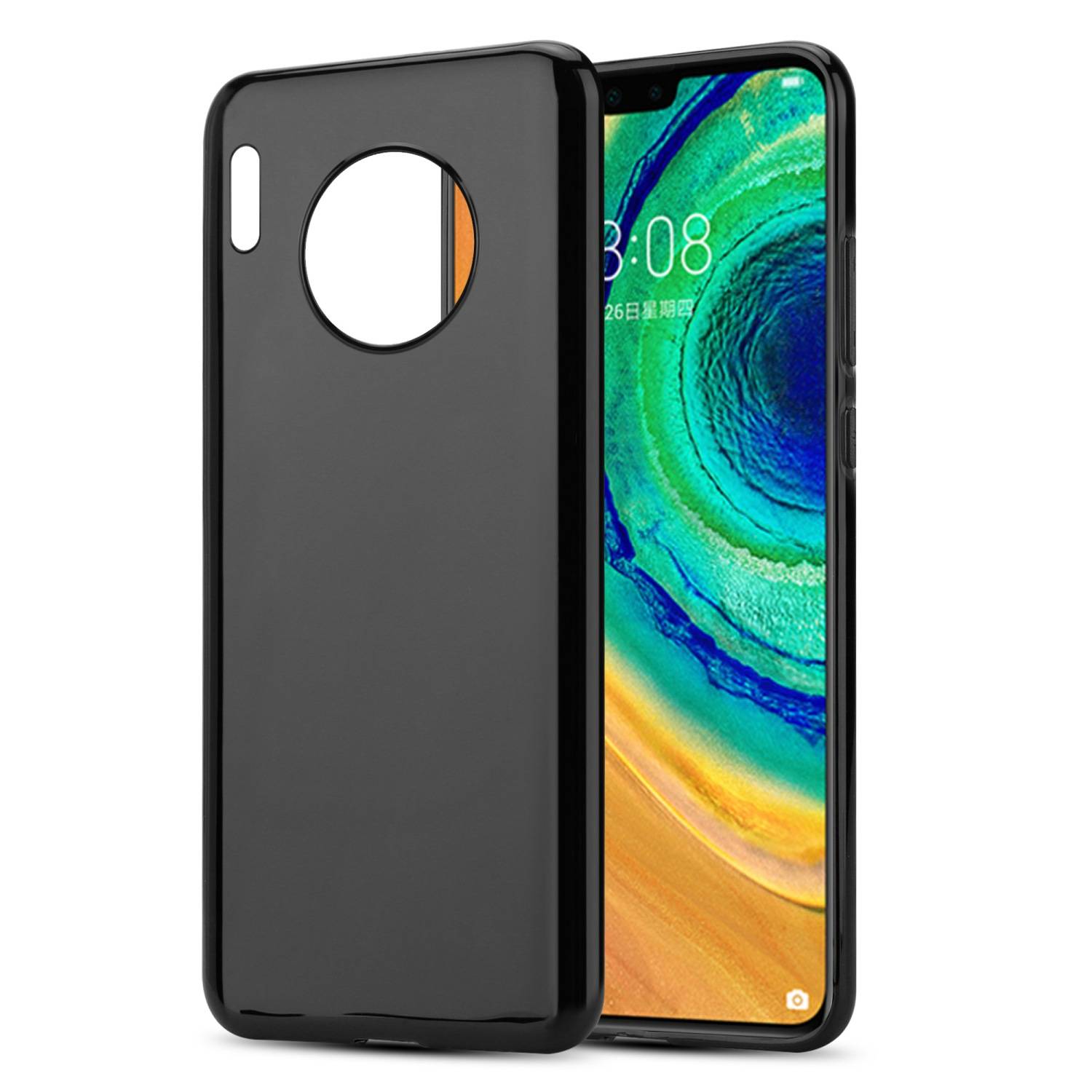 Cadorabo Hülle für Huawei MATE 30 Schutz Hülle in Schwarz Schutzhülle TPU Silikon Cover Etui Case