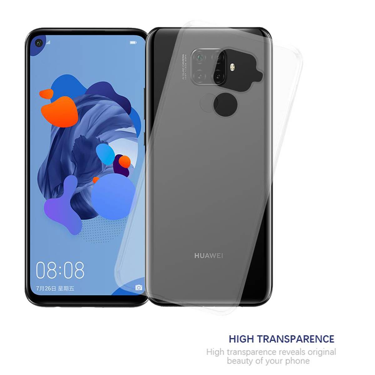 Cadorabo Hülle für Huawei MATE 30 LITE Schutz Hülle in Transparent Schutzhülle TPU Silikon Cover Etui Case